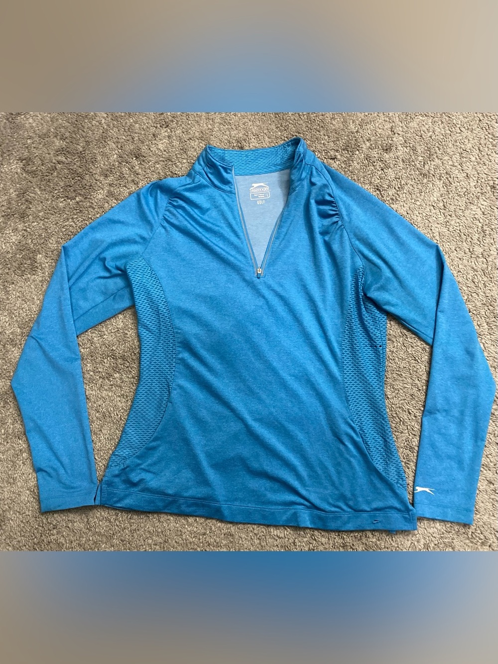 Slazenger Women's Blue Quarter-Zip Long Sleeve Golf Top